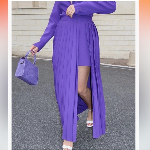 the drop Dresses & Skirts - THE DROP Pleated Maxi Skirt with High Slit NWT! 💜